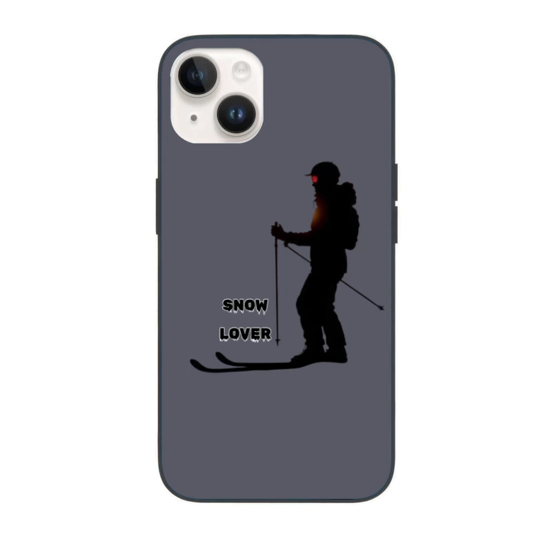 Silhouette of Snow Lover Skiing iPhone Case