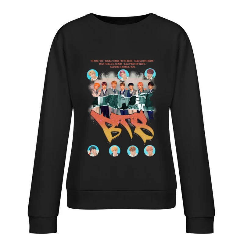BTS: The Iconic K-Pop Boy Band Female Pullover Sweatshirt