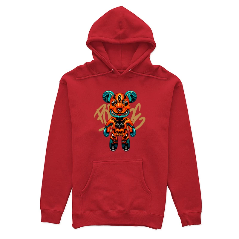 Buntes Bären-Design mit psychedelischem Muster Damen Pullover Hoodie