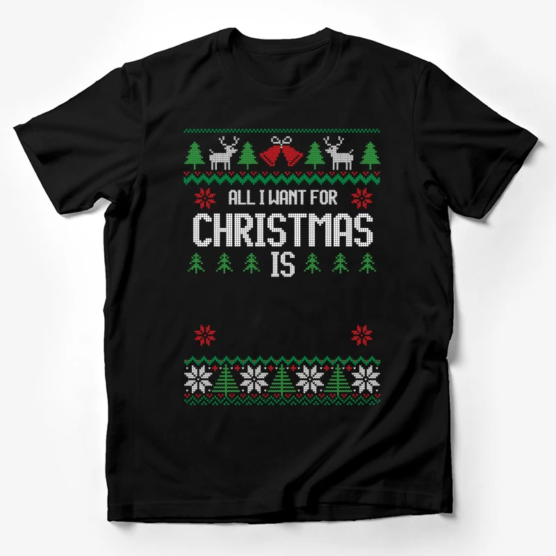 Motif de Noël tricoté avec texte festif Homme T-Shirt