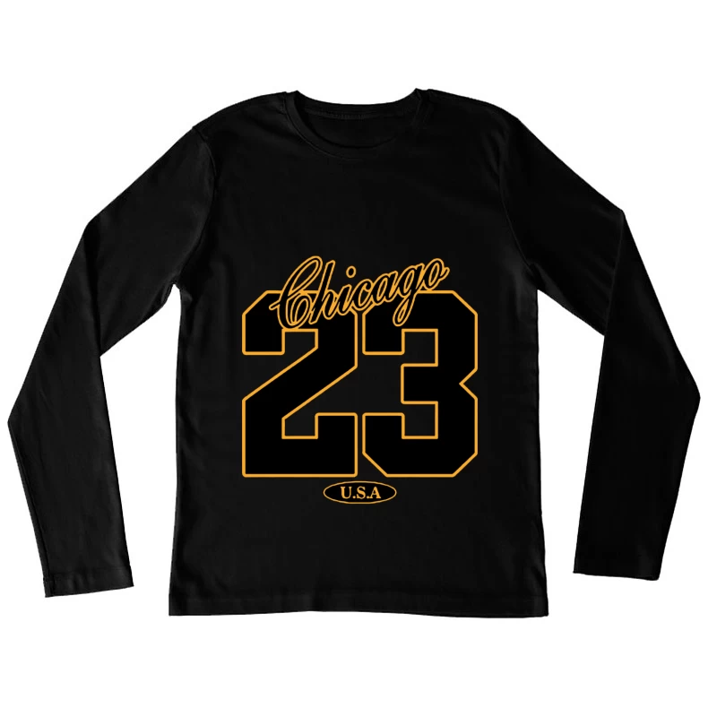 Chicago Nummer 23 Design Damen Langarm T-Shirt