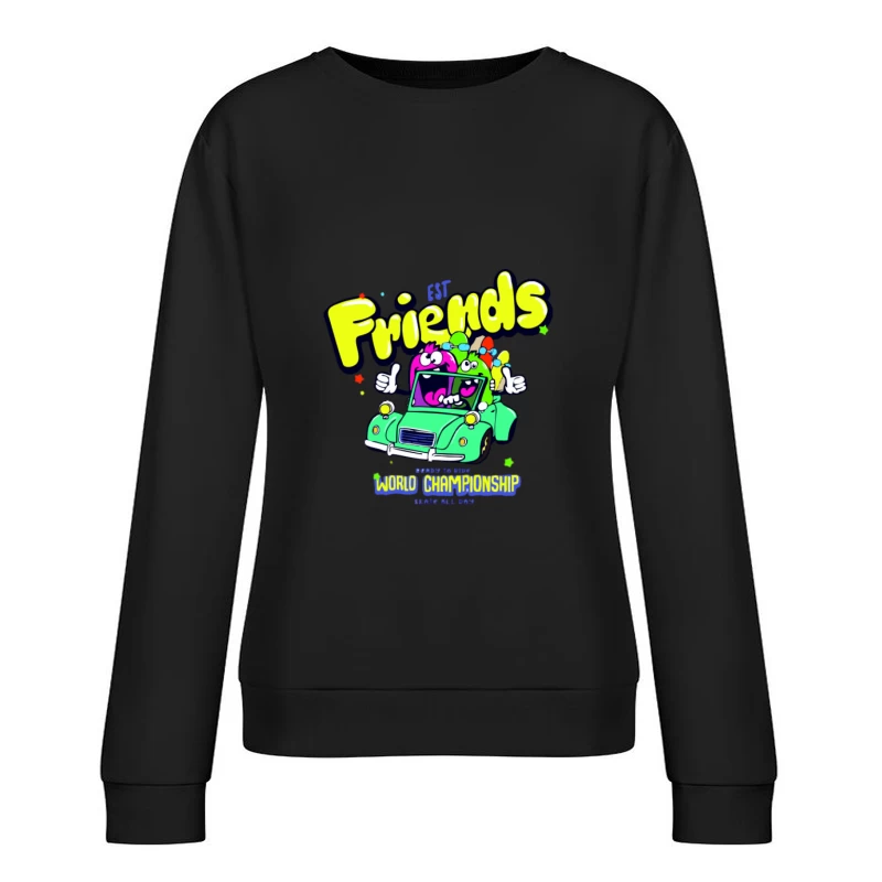 Freunde im Auto bei der Weltmeisterschaft Damen Pullover Sweatshirt