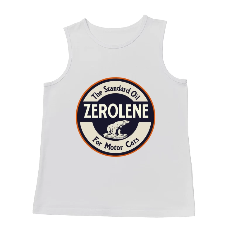 Vintage Standard Oil Zerolene Motor Car Advertisement with Polar Bear Logo Male Tank Top