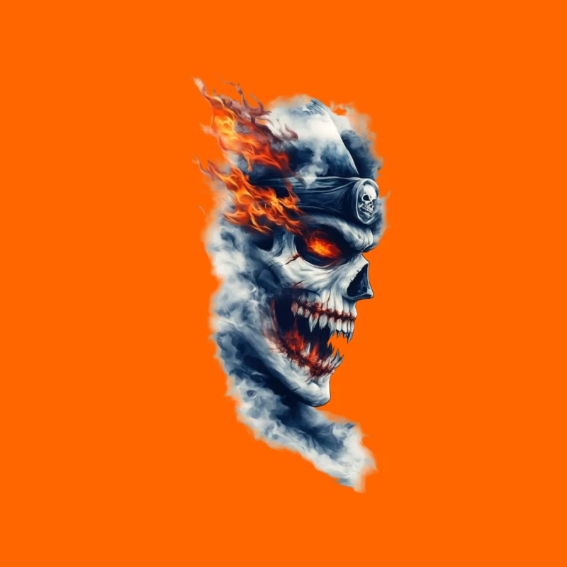 Fiery Ghost Skull Artwork Mouse Pad
