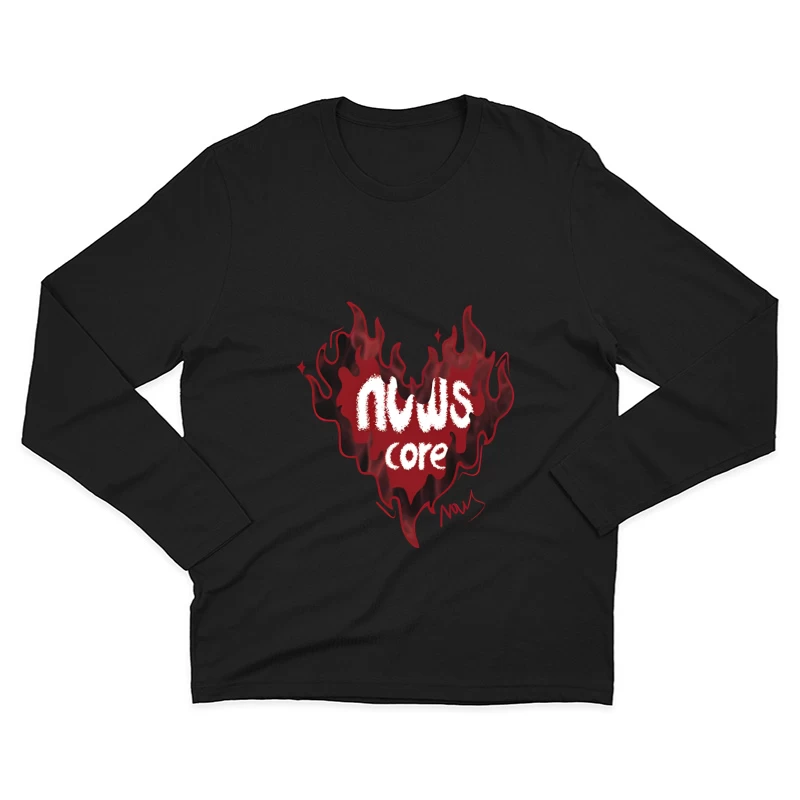 Flammenherz mit Text Herren Langarm T-Shirt