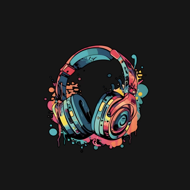 Casque coloré sur fond noir Homme T-Shirt