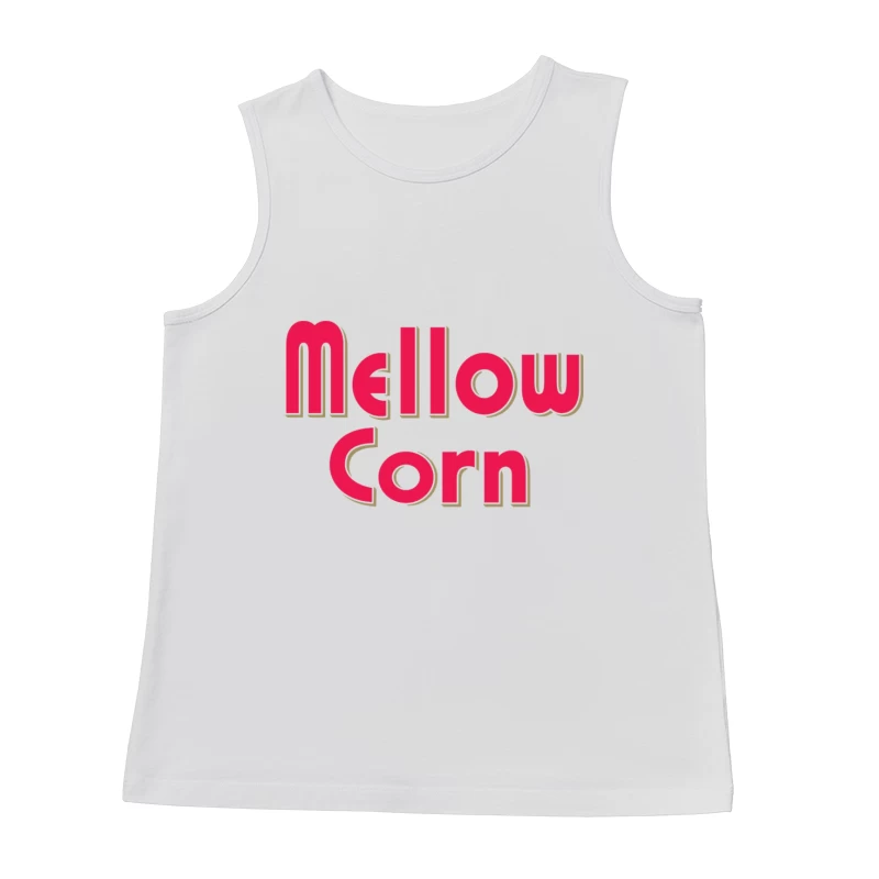 Retro Pink "Mellow Corn" Typography Logo Design Male Tank Top