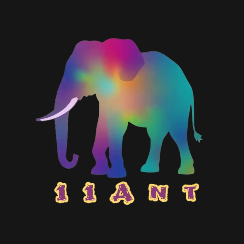 Rainbow Gradient Elephant Silhouette with "11ANT" Text Mouse Pad