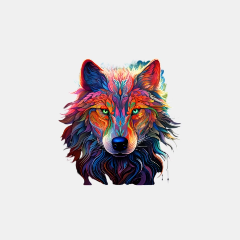 Bunter Wolf im Kunstdesign Herren Tanktops