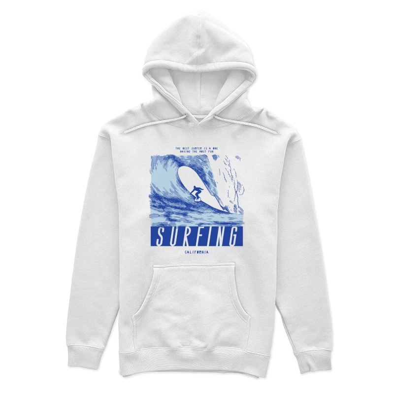 Surfer auf großer Welle in Kalifornien Damen Pullover Hoodie