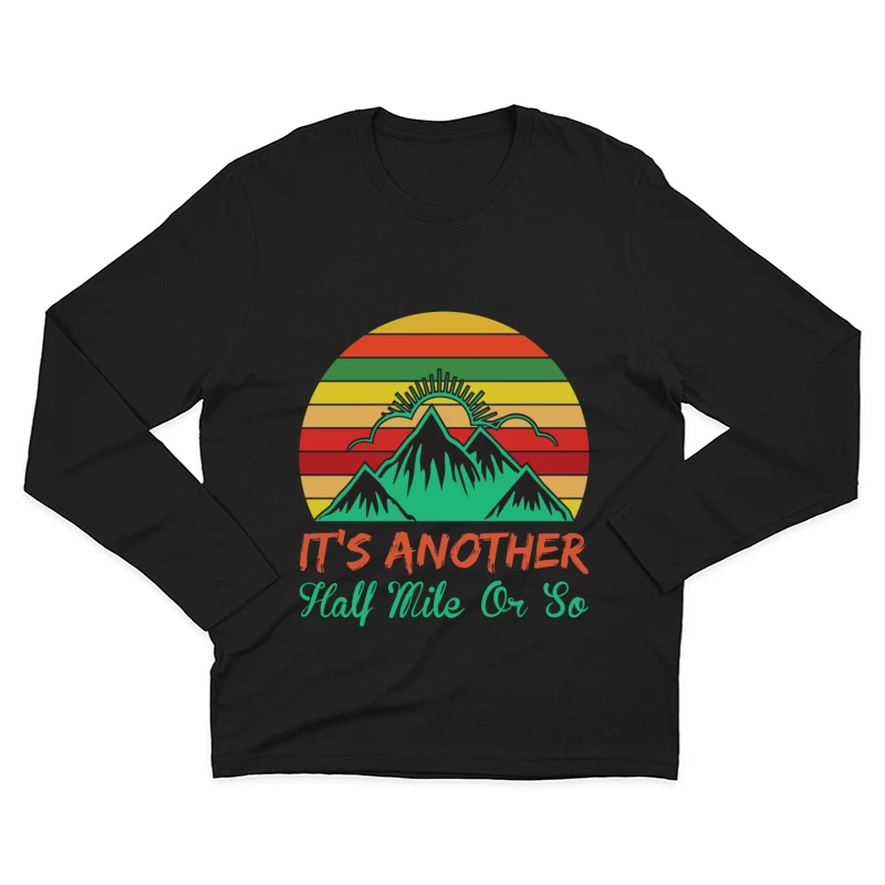 Paysage de montagne avec coucher de soleil Homme Manches Longues T-Shirt