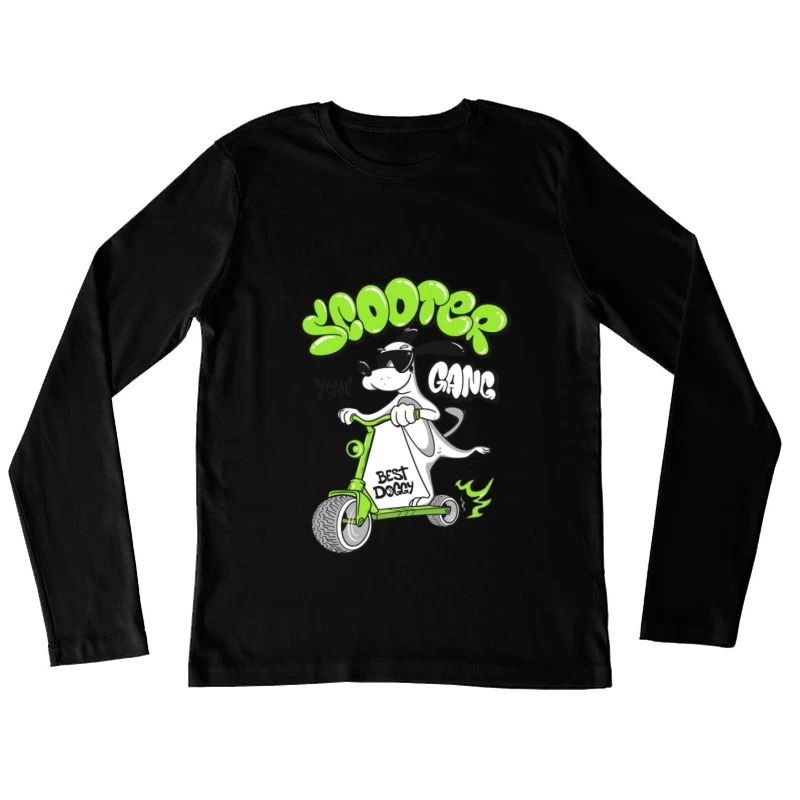 Cooler Hund auf Roller Damen Langarm T-Shirt