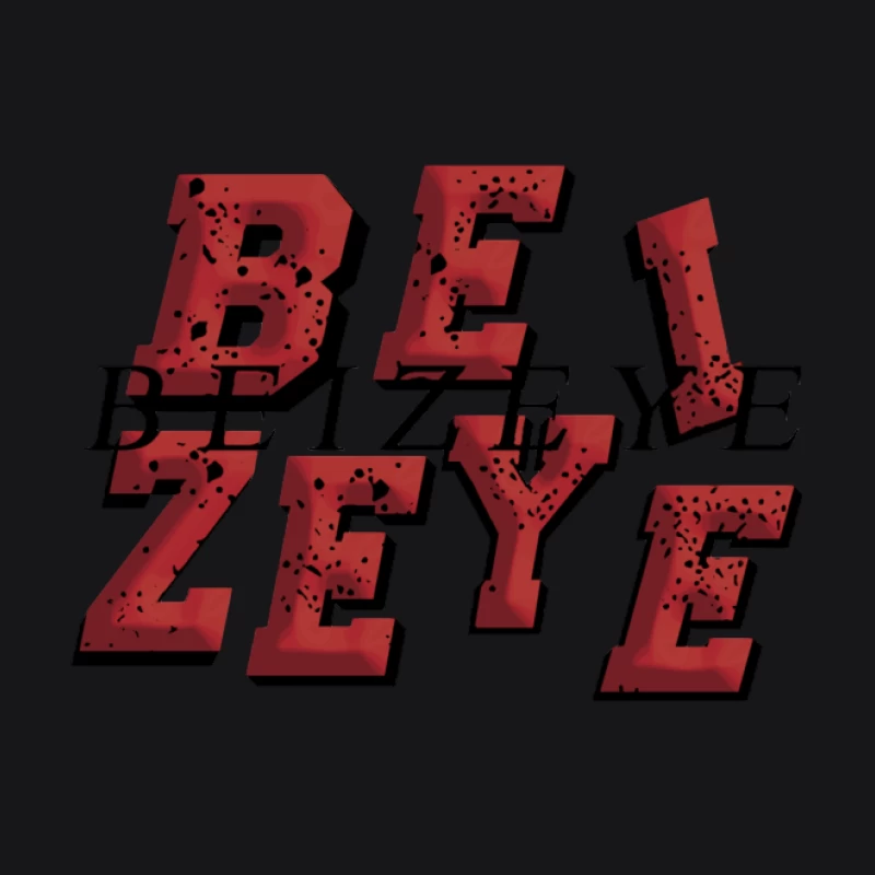 Rotes 3D-Typografie-Design Herren Pullover Hoodie