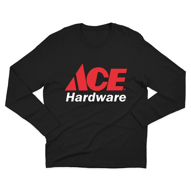 Ace Hardware Store Logo in Red and White Design Male Long Sleeve T-Shirt