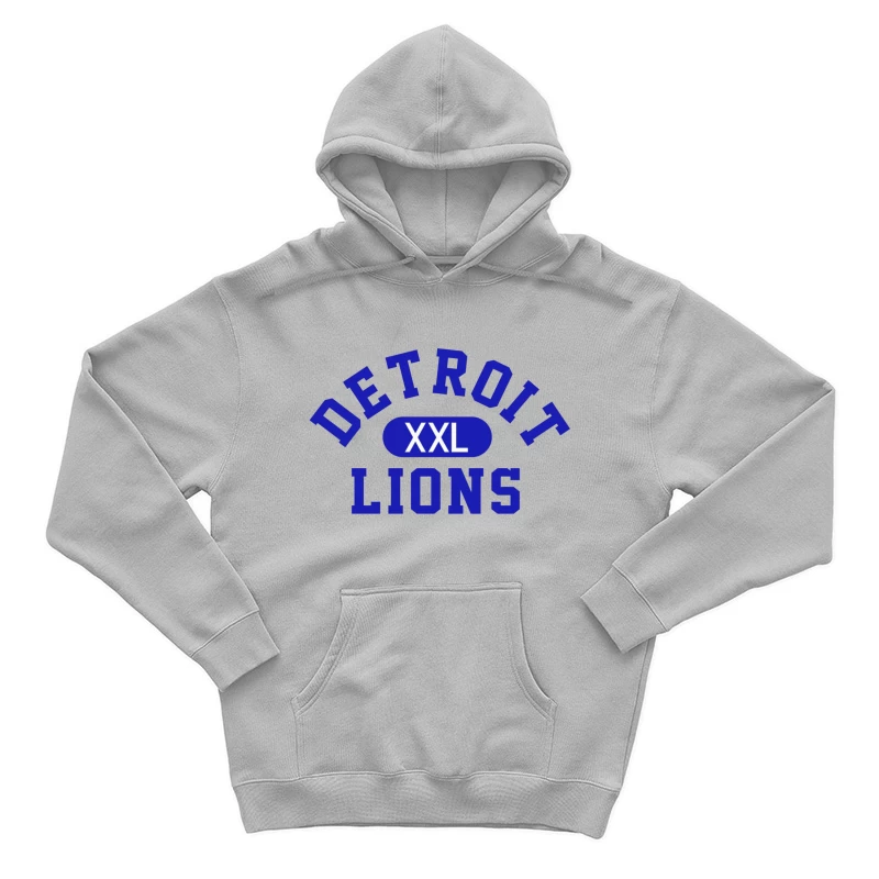 Detroit Lions XXL Sports Team Logo in Blue Typography Male Pullover Hoodie