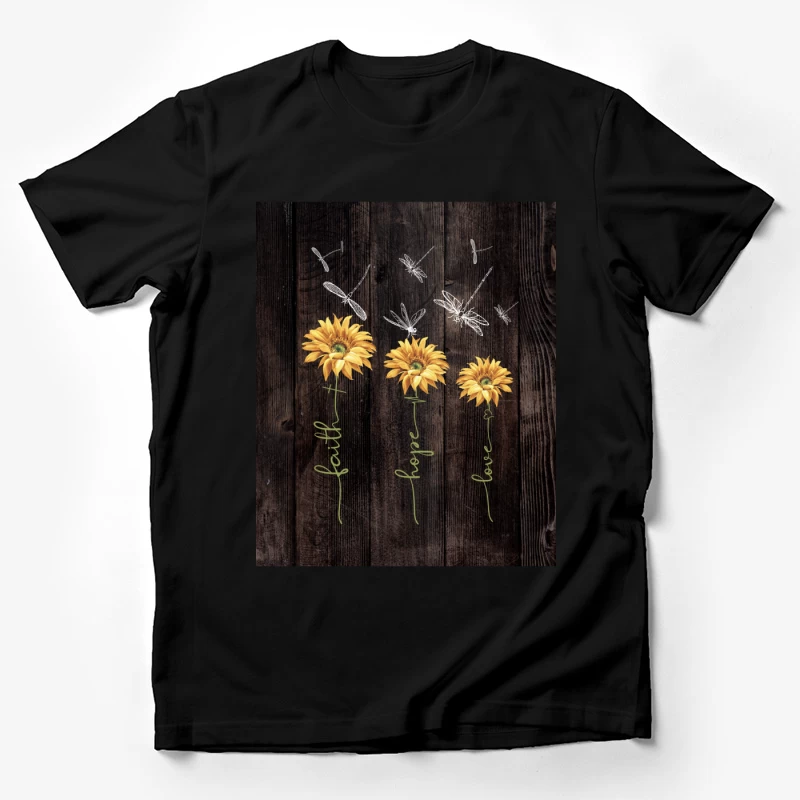 Fleurs et libellules sur fond boisé Homme T-Shirt