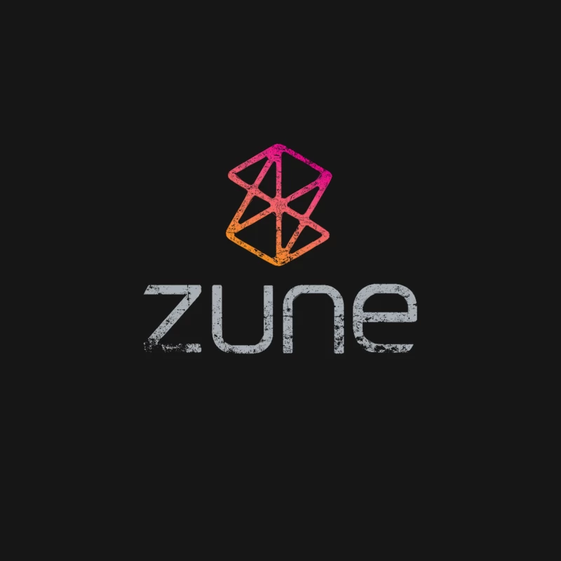 Zune Logo: Geometric Pink and Orange Gradient Design Desk Mat
