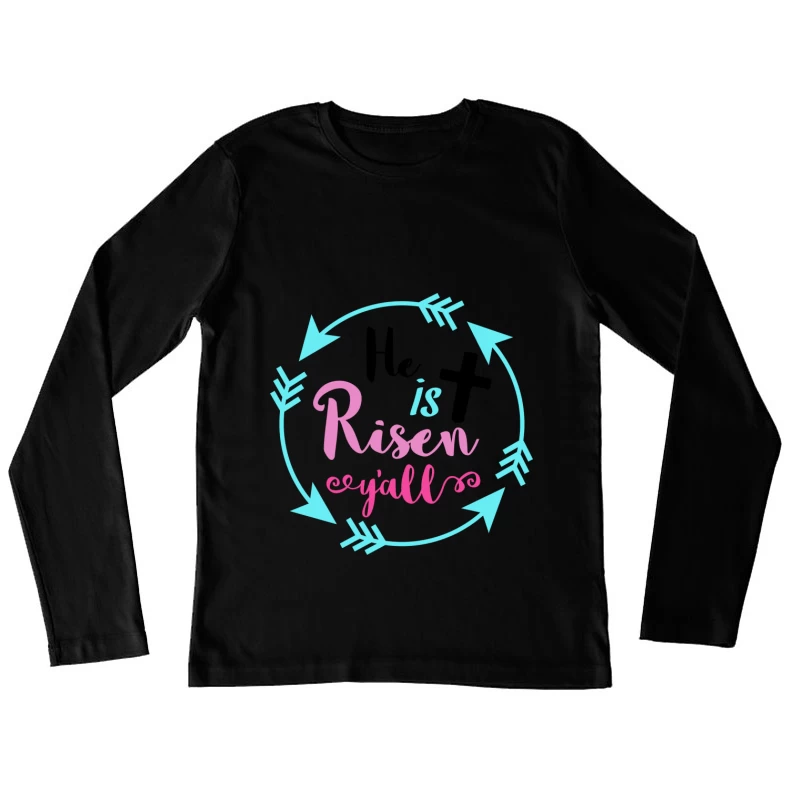 Pâques célébration, flèches bleues Femme Manches Longues T-Shirt