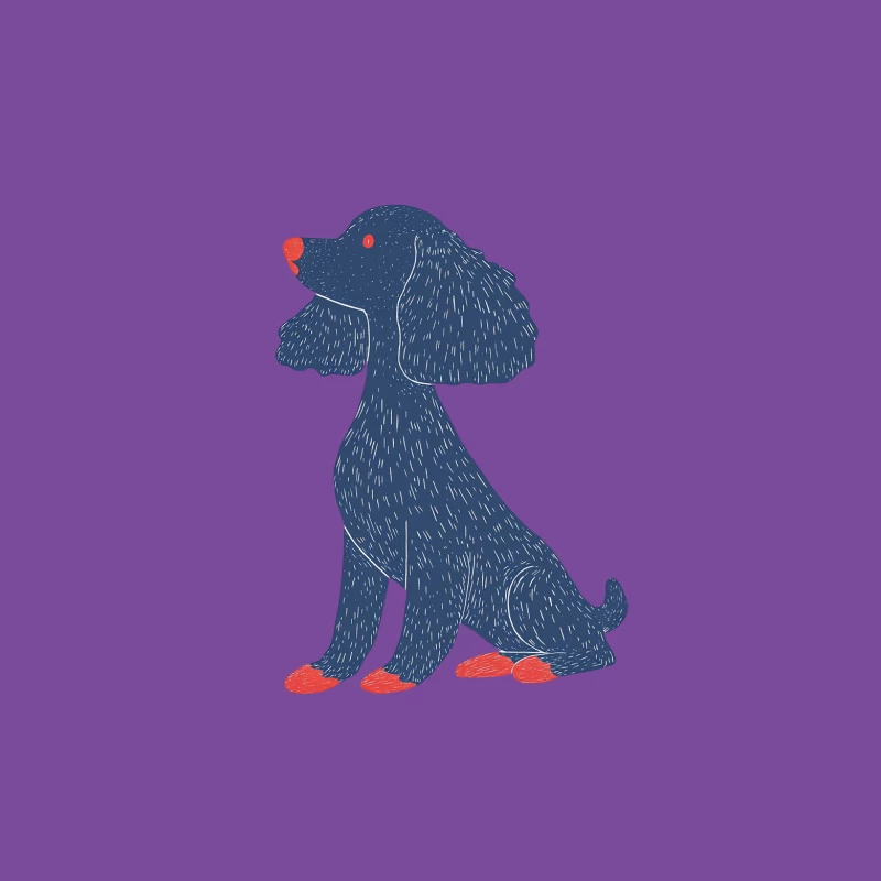 Adorable Blue Cartoon Dog Illustration Male T-Shirt