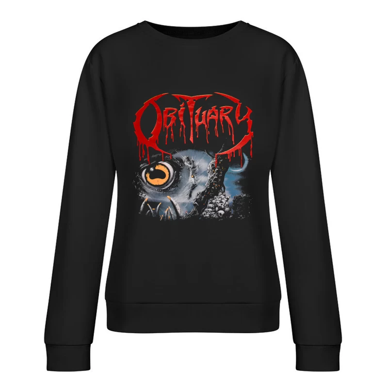 Obituary Slowly We Rot Red Female Pullover Sweatshirt