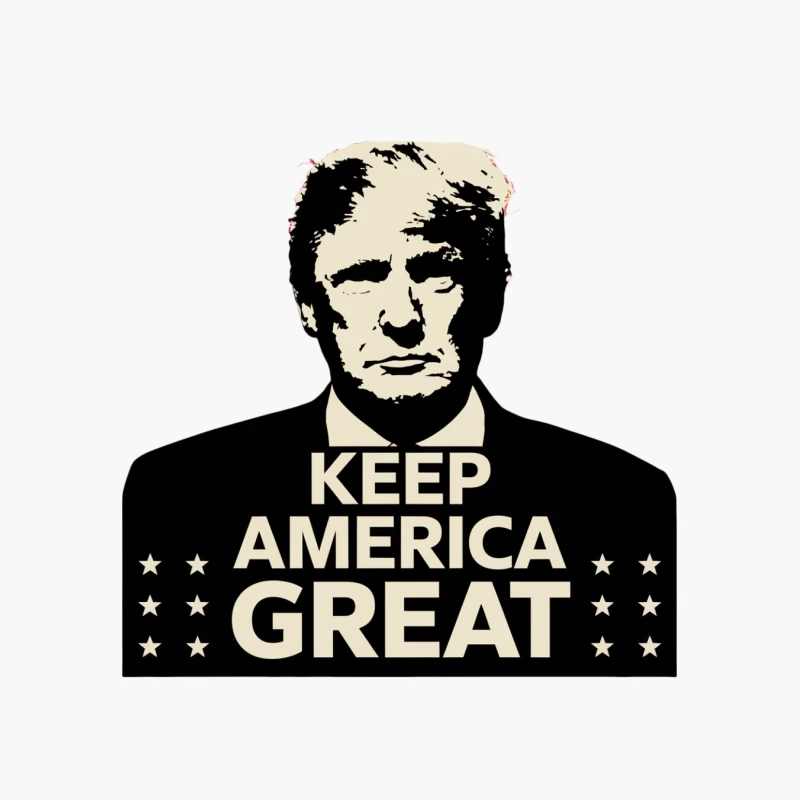 Black and White Political Campaign Poster with Keep America Great Slogan Cotton Tote Bag