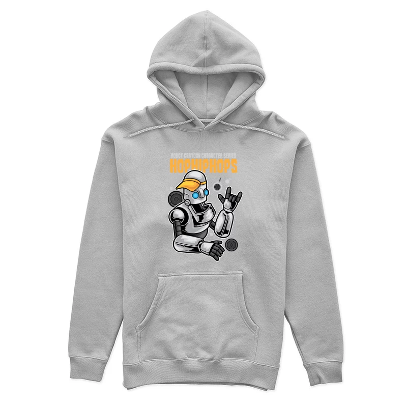 Stylischer Roboter mit orangefarbener Mütze Damen Pullover Hoodie