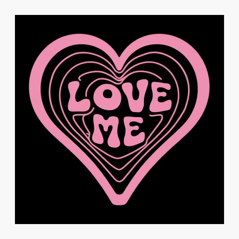 Retro Pink Love Heart Typography Design Pin