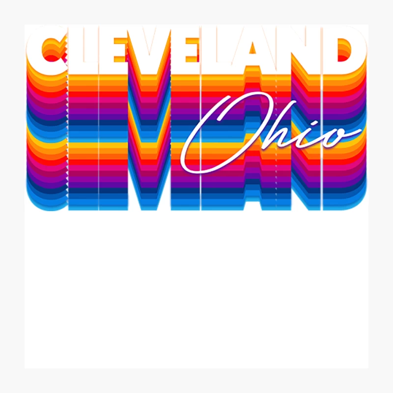 Cleveland Ohio  Retro Typography Design Pin