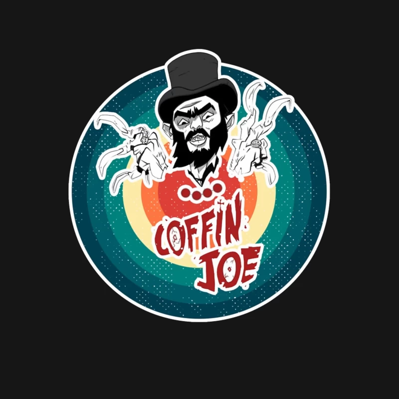 Coffin Joe: Retro Horror Logo with Bearded Character and Ghosts Male T-Shirt