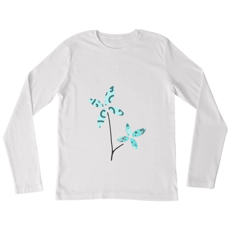 Illustration florale abstraite Femme Manches Longues T-Shirt