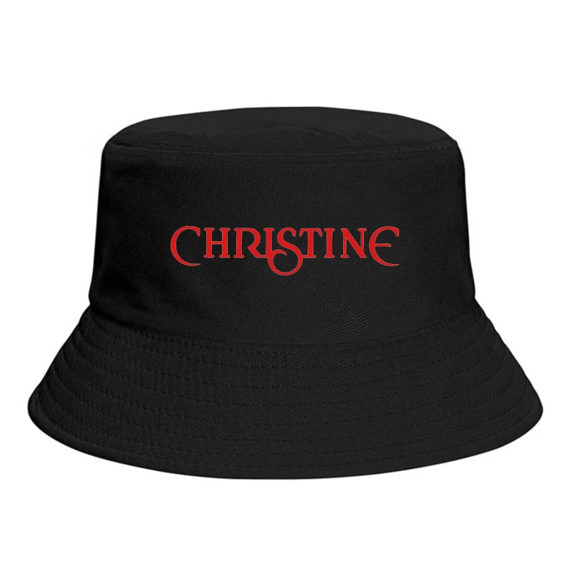 Christine (1983) Classic Horror Movie Logo in Red Typography Bucket Hat