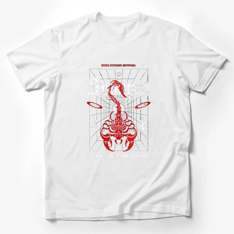 Red Mystical Scorpion with Geometric Pattern Male T-Shirt