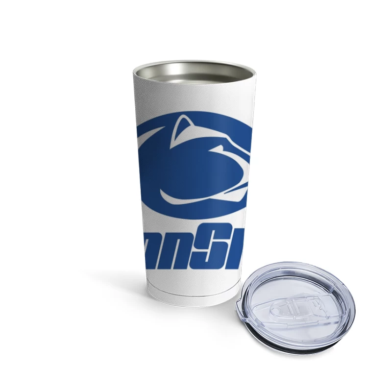 Penn State Nittany Lions Athletic Logo in Blue and White Travel Mug