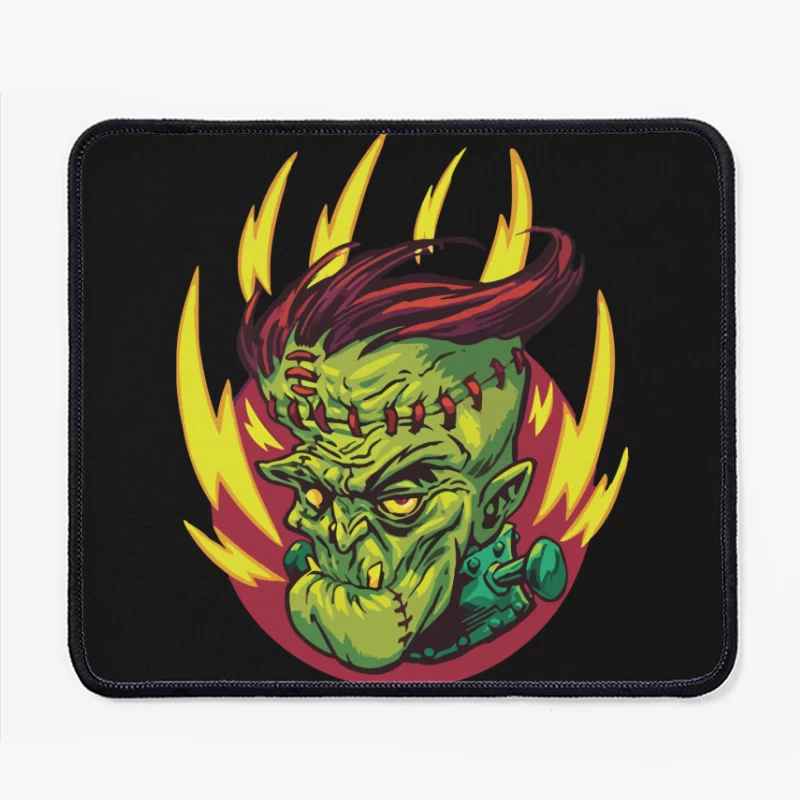 Colorful Cartoon Frankenstein Monster Illustration Mouse Pad