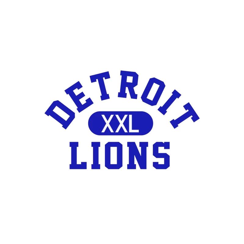 Detroit Lions XXL Sports Team Logo in Blue Typography Mouse Pad