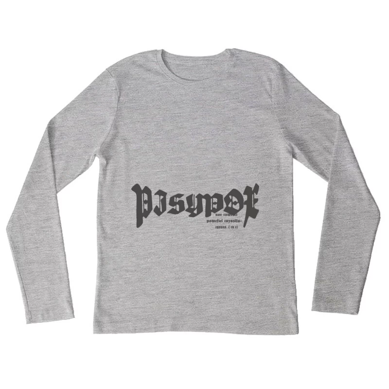 Schwarzer Text in gotischer Schrift Damen Langarm T-Shirt