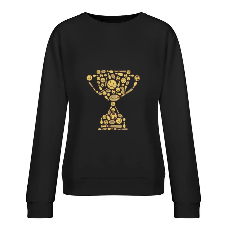 Trophée composé de différents équipements sportifs Femme Sweat-shirt à enfiler