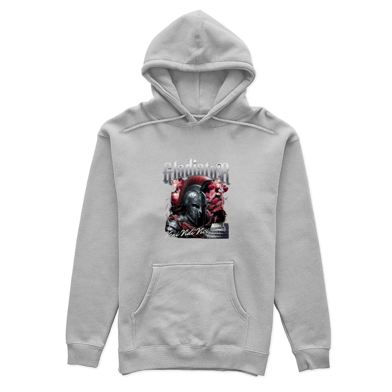 Dramatic Gladiator Warrior with Roman Colosseum in Blood Red Mist Female Pullover Hoodie