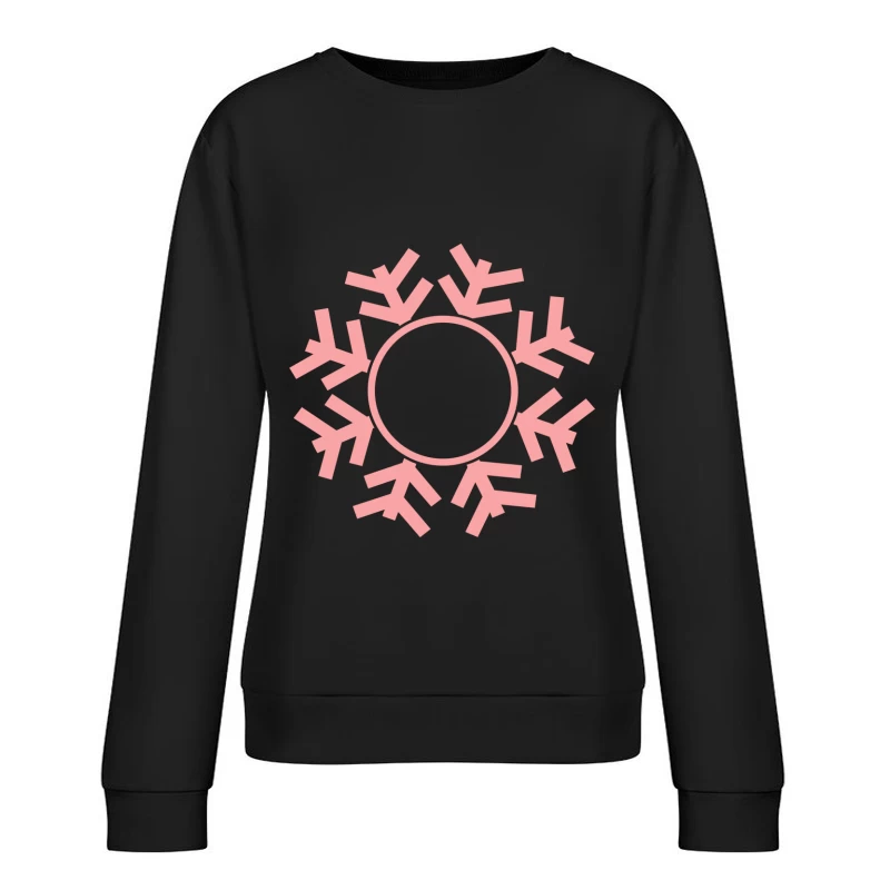 Flocon de neige rose graphique Femme Sweat-shirt à enfiler