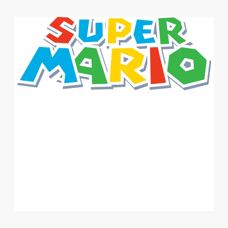 Colorful Super Mario Video Game Logo Throw Pillow