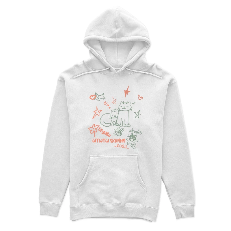 Skizze von Katzen mit Sternen und Herzen Damen Pullover Hoodie