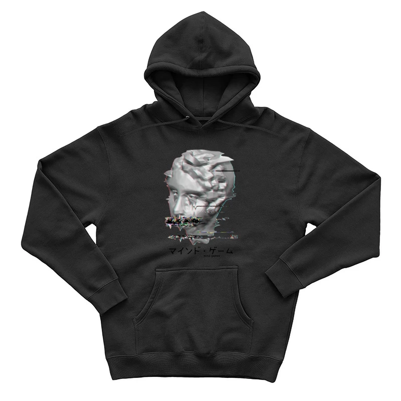 Verzerrtes Gesichtsskulpturdesign Herren Pullover Hoodie