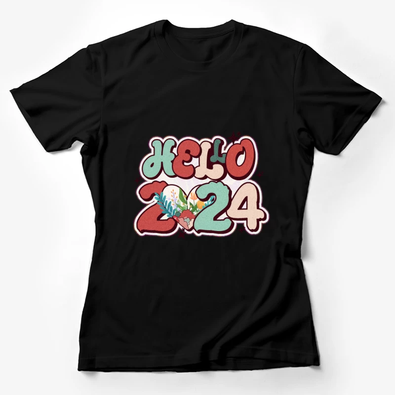 Willkommen 2024 mit Blumen Damen T-Shirt