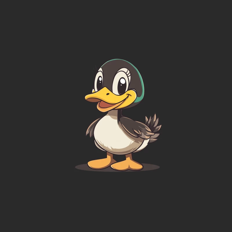 Cute Cartoon Duck Mascot Character Illustration Baseball Cap