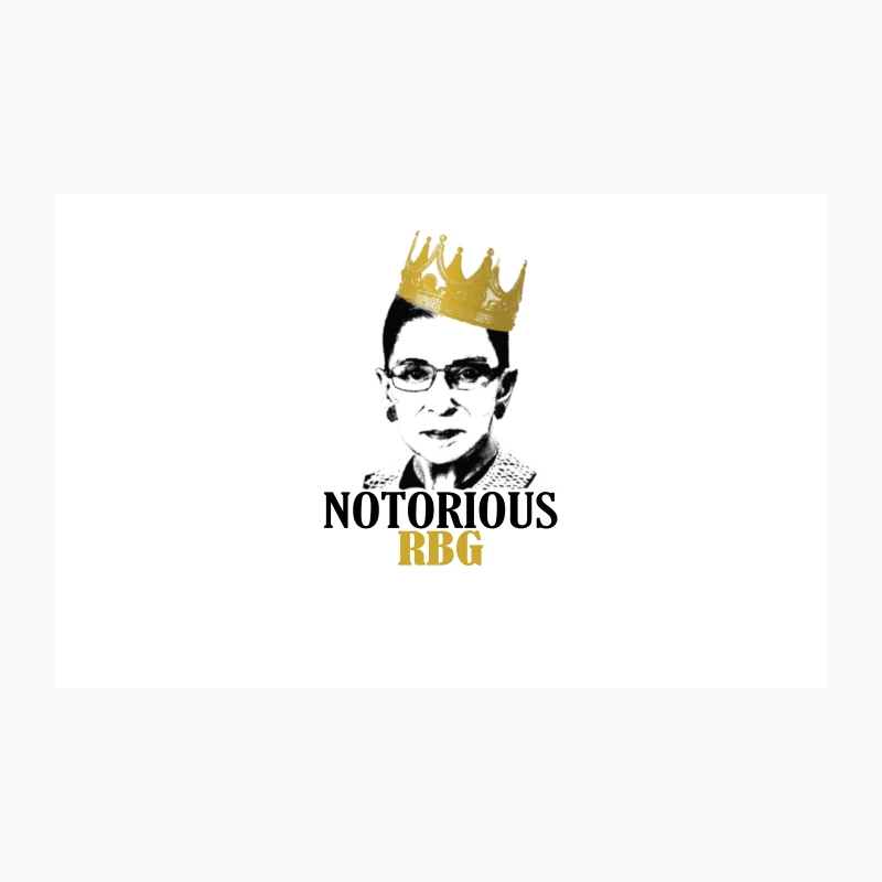 Iconic Black and White Portrait with Golden Crown Notorious RBG Travel Mug