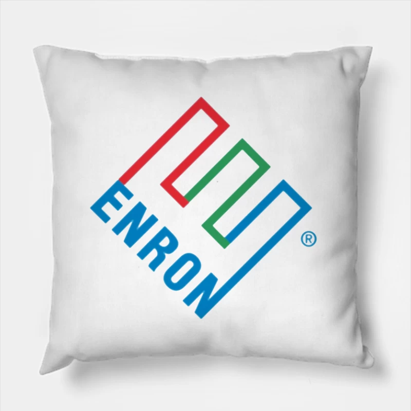 Enron Corporation Logo - Historic Energy Company Symbol Throw Pillow