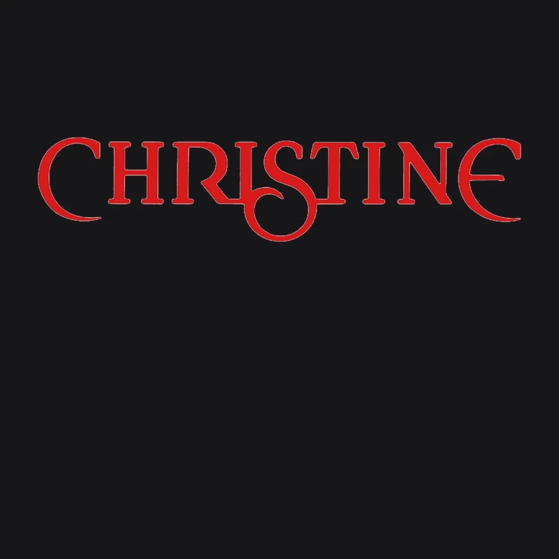 Christine (1983) Classic Horror Movie Logo in Red Typography Female Pullover Hoodie