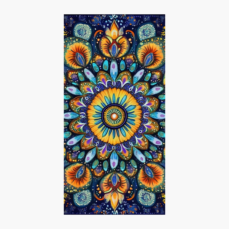 Vibrant Cosmic Mandala: Psychedelic Floral Symmetry iPhone Case