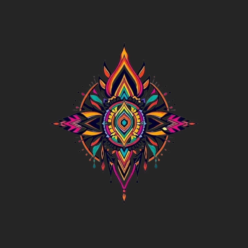 Vibrant Mandala Design Male Pullover Sweatshirt