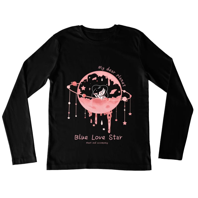 Mein Lieber Planet - Cartoon, Liebe, Mond Damen Langarm T-Shirt